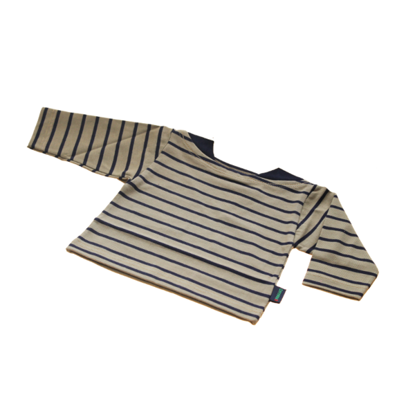 Babykleding shirt zand/marine