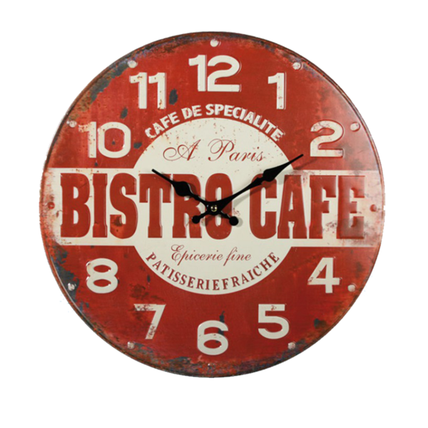 Wandklok Bistro Cafe Metaal 40 cm
