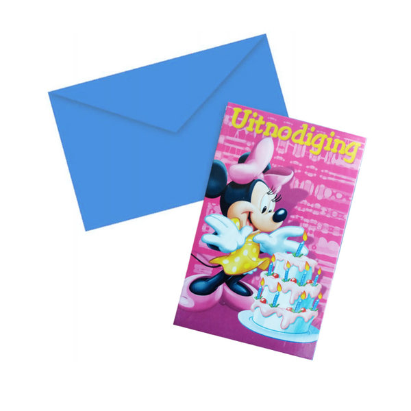 Uitnodigingen Disney Minnie Mouse Taart